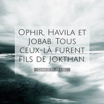 Genèse 10:29 LSG Image du verset biblique