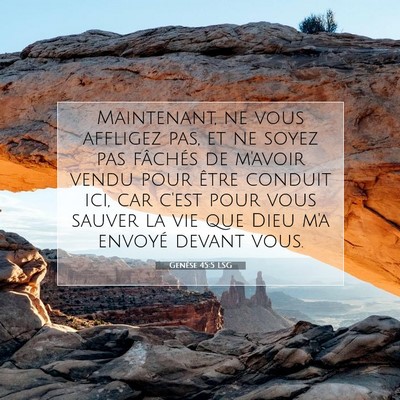 Genèse 45:5 LSG Image du verset biblique