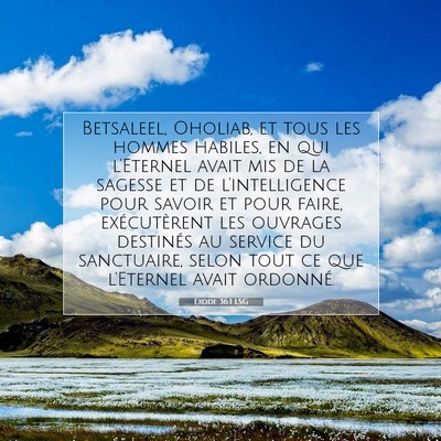 Exode 36:1 LSG Image du verset biblique