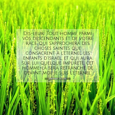 Lévitique 22:3 LSG Image du verset biblique