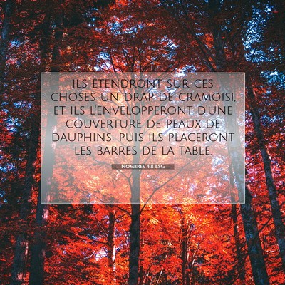 Nombres 4:8 LSG Image du verset biblique