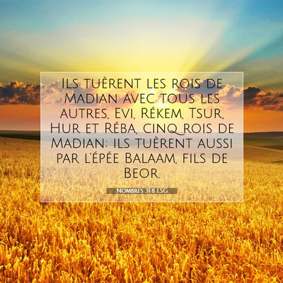 Nombres 31:8 LSG Image du verset biblique