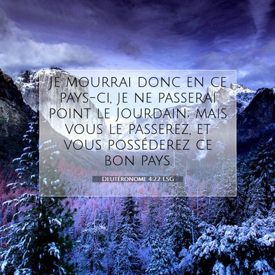 Deutéronome 4:22 LSG Image du verset biblique