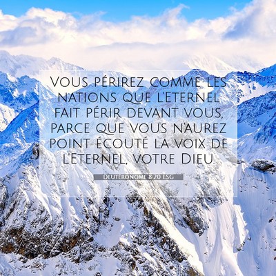 Deutéronome 8:20 LSG Image du verset biblique