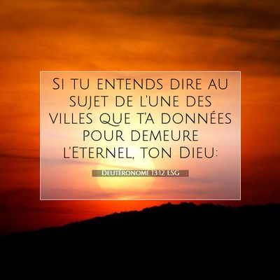 Deutéronome 13:12 LSG Image du verset biblique
