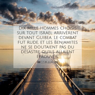 Juges 20:34 LSG Image du verset biblique