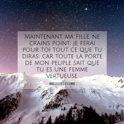 Ruth 3:11 LSG Image du verset biblique