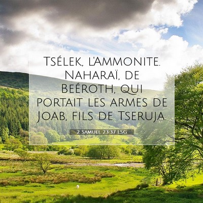2 Samuel 23:37 LSG Image du verset biblique