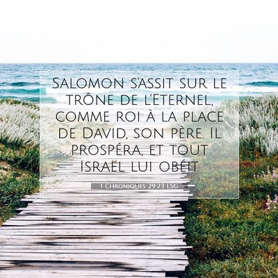 1 Chroniques 29:23 Verset biblique expliqué