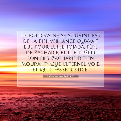 2 Chroniques 24:22 LSG Image du verset biblique