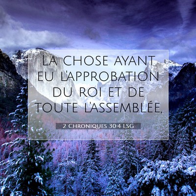 2 Chroniques 30:4 LSG Image du verset biblique