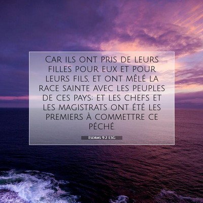 Esdras 9:2 LSG Image du verset biblique