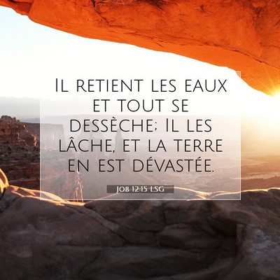 Job 12:15 LSG Image du verset biblique