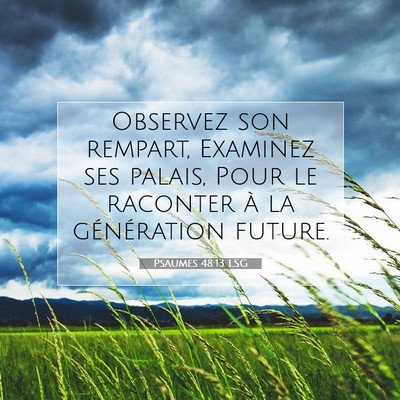 Psaumes 48:13 LSG Image du verset biblique