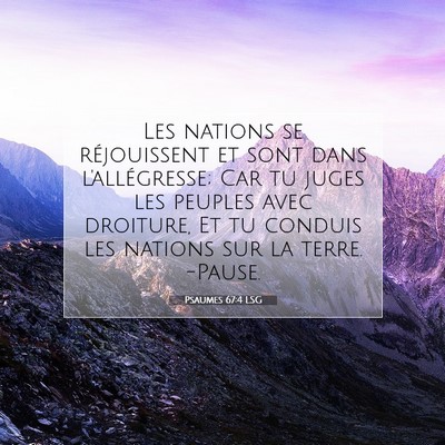 Psaumes 67:4 LSG Image du verset biblique