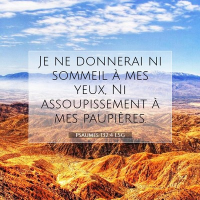 Psaumes 132:4 LSG Image du verset biblique
