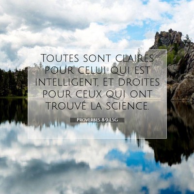 Proverbes 8:9 LSG Image du verset biblique