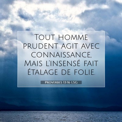 Proverbes 13:16 LSG Image du verset biblique