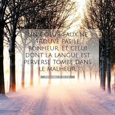 Proverbes 17:20 LSG Image du verset biblique