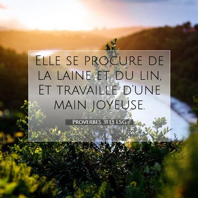 Proverbes 31:13 LSG Image du verset biblique