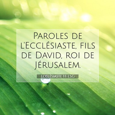 Ecclésiaste 1:1 LSG Image du verset biblique