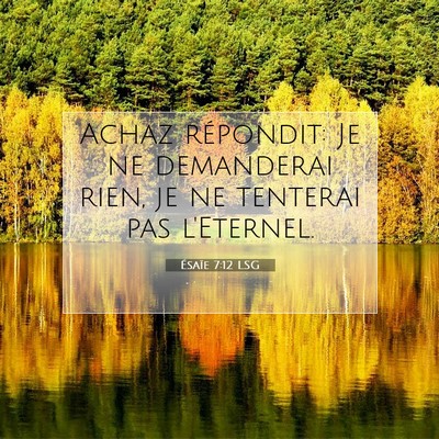 Ésaïe 7:12 LSG Image du verset biblique