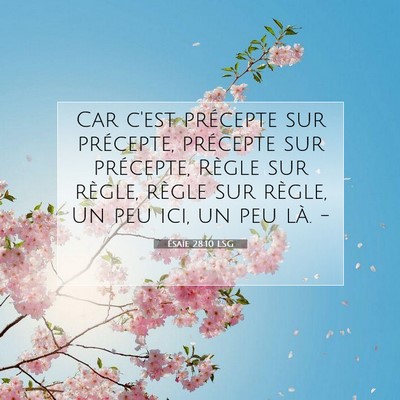 Ésaïe 28:10 LSG Image du verset biblique