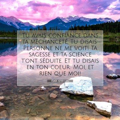 Ésaïe 47:10 LSG Image du verset biblique
