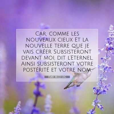 Ésaïe 66:22 LSG Image du verset biblique