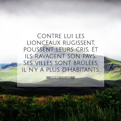 Jérémie 2:15 LSG Image du verset biblique