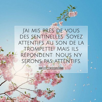 Jérémie 6:17 LSG Image du verset biblique