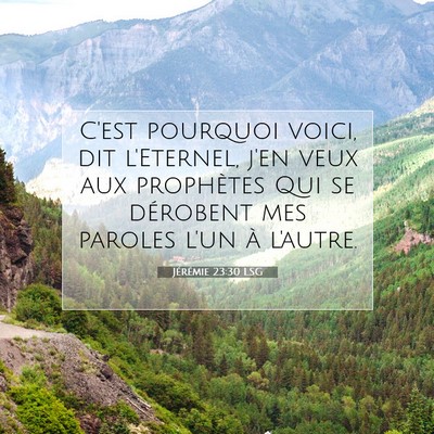 Jérémie 23:30 LSG Image du verset biblique