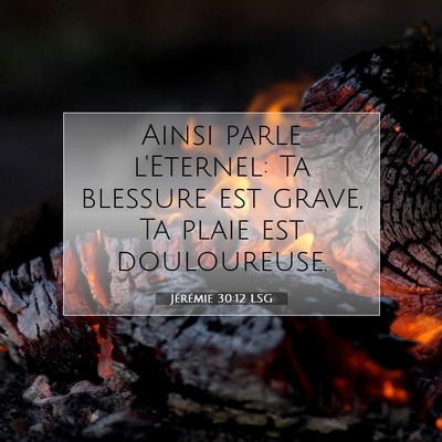 Jérémie 30:12 LSG Image du verset biblique