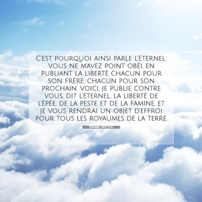 Jérémie 34:17 LSG Image du verset biblique