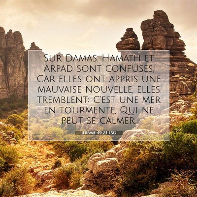 Jérémie 49:23 LSG Image du verset biblique