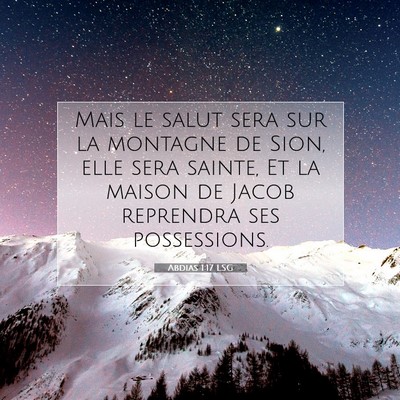 Abdias 1:17 LSG Image du verset biblique