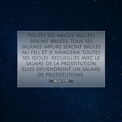 Michée 1:7 LSG Image du verset biblique