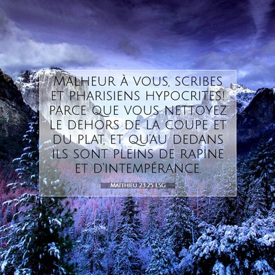 Matthieu 23:25 LSG Image du verset biblique