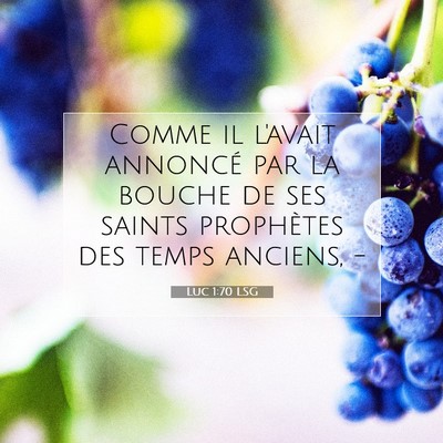 Luc 1:70 Verset biblique expliqué
