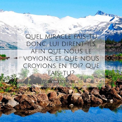 Jean 6:30 LSG Image du verset biblique