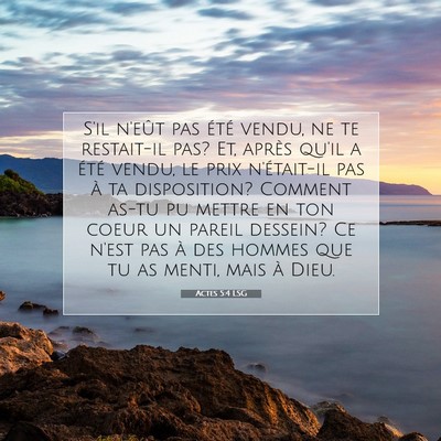 Actes 5:4 Verset biblique expliqué