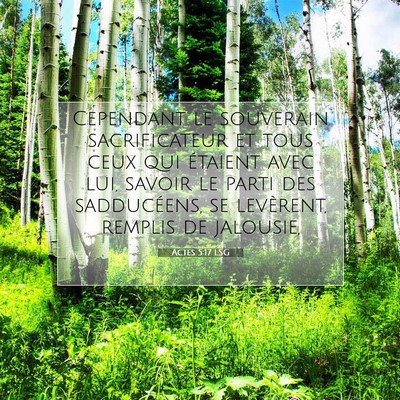Actes 5:17 Verset biblique expliqué