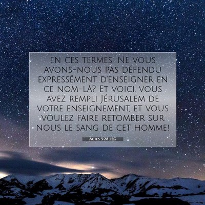 Actes 5:28 Verset biblique expliqué