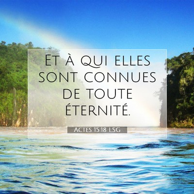Actes 15:18 Verset biblique expliqué