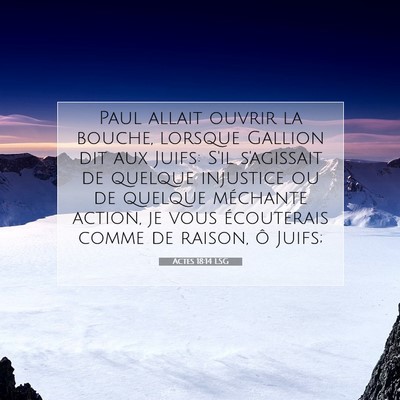 Actes 18:14 Verset biblique expliqué