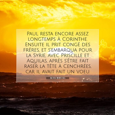 Actes 18:18 Verset biblique expliqué