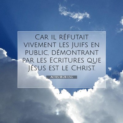 Actes 18:28 Verset biblique expliqué