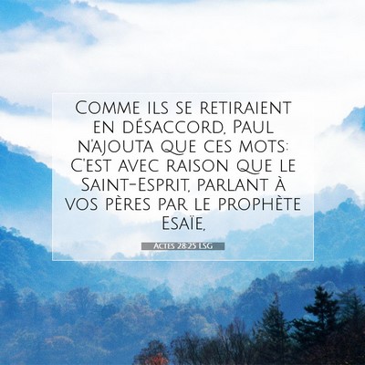 Actes 28:25 Verset biblique expliqué