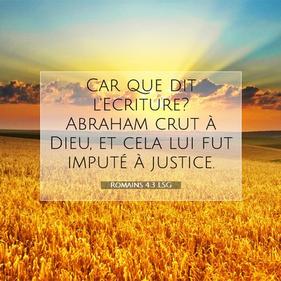 Romains 4:3 LSG Image du verset biblique