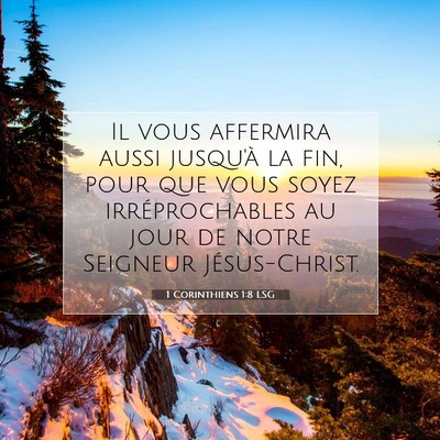1 Corinthiens 1:8 LSG Image du verset biblique